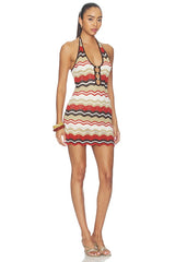 Vernanza Halter Knit Mini Dress