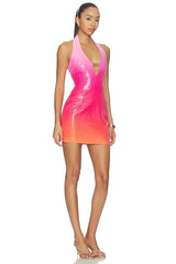 Catiana Deep-v Sequin Mini Dress