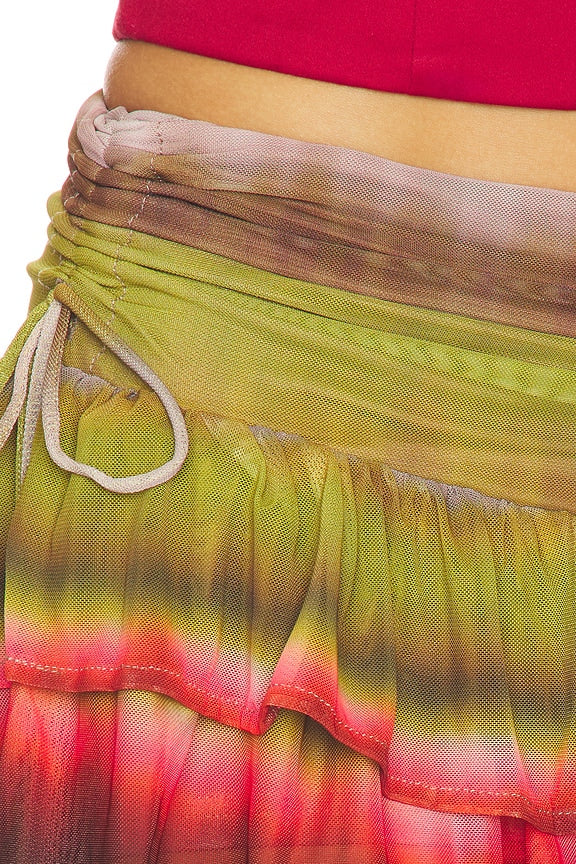 Daniella Ruched Ruffle Mini Skirt