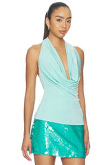 Athena Halter Deep Plunge Cowl Top
