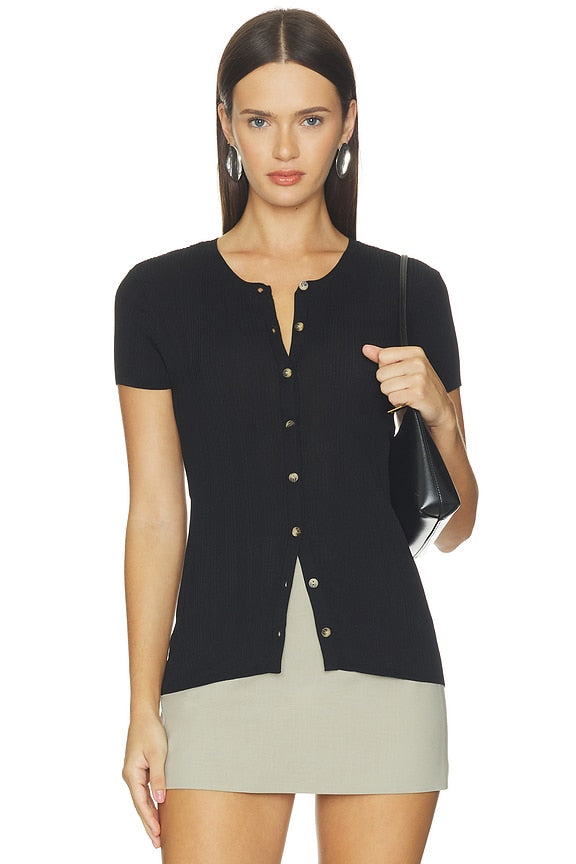 Soft Focus Ribbed Top