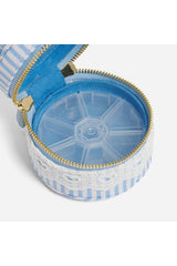 Top Handle Pill Case in Blue Seersucker