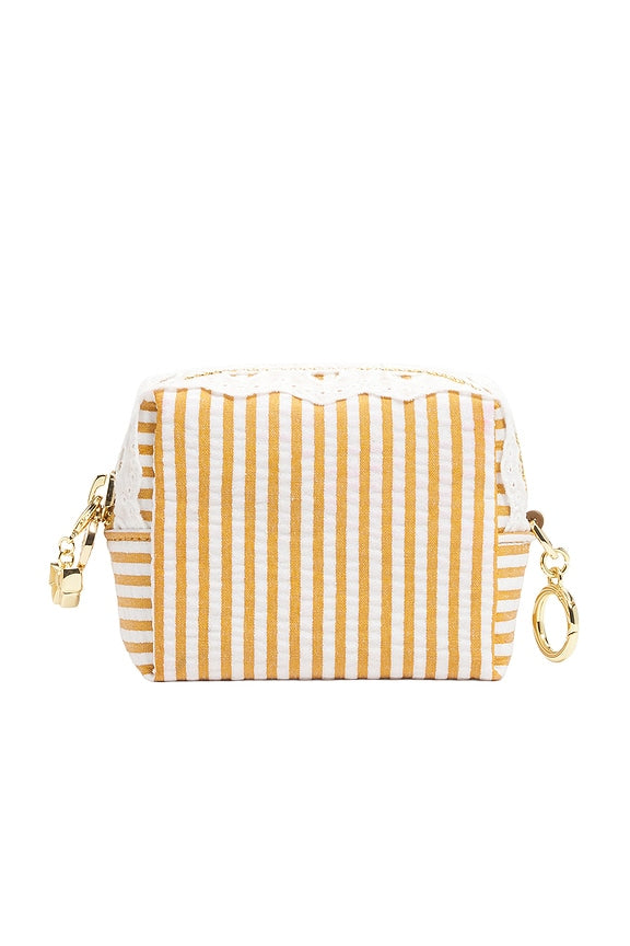 Micro Pouch in Yellow Seersucker