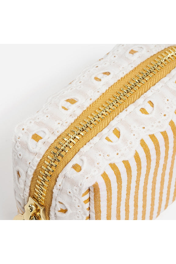 Micro Pouch in Yellow Seersucker