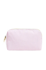 Small Pouch in Pink Seersucker