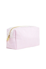 Small Pouch in Pink Seersucker