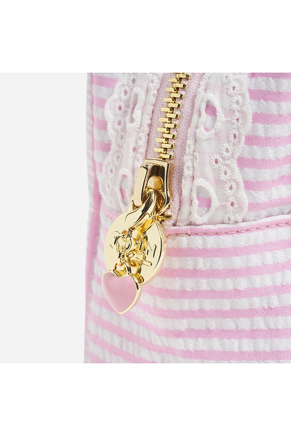 Small Pouch in Pink Seersucker