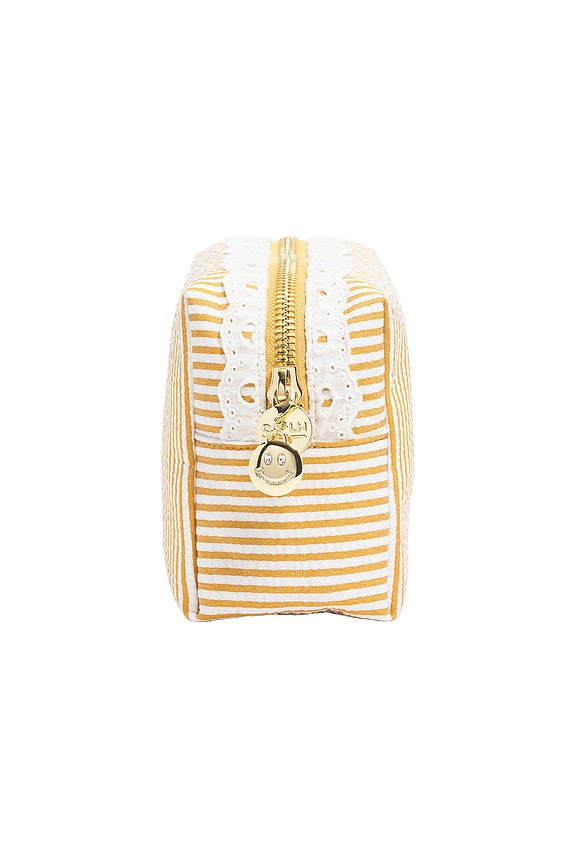 Medium Pouch in Yellow Seersucker