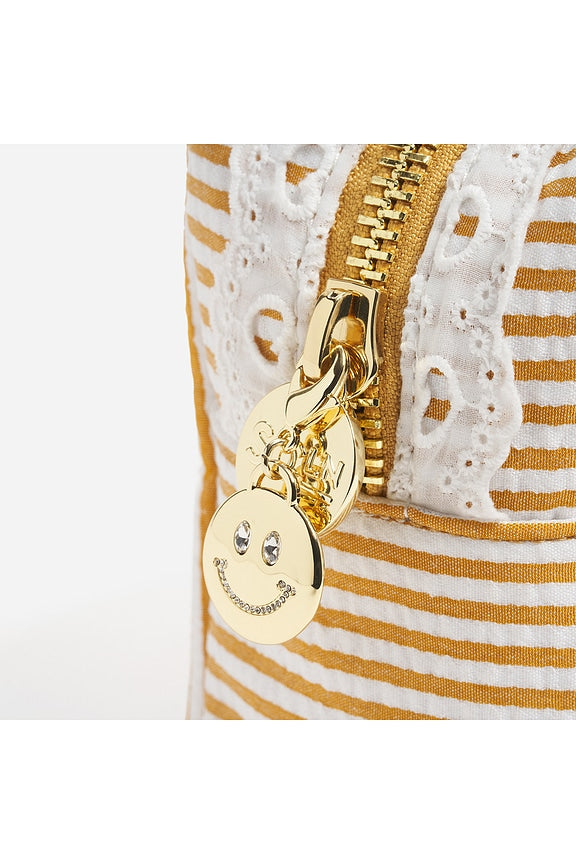 Medium Pouch in Yellow Seersucker