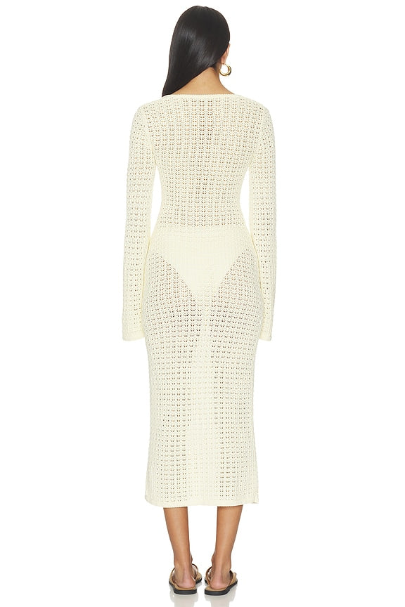 x REVOLVE Averi Pointelle Midi Dress