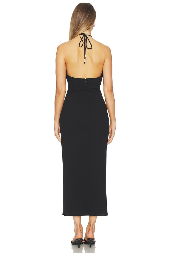 Brontie Keyhole Halter Midi Dress