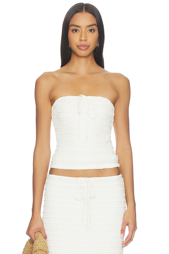 Adalee Ruffle Texture Strapless Top