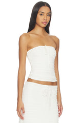 Adalee Ruffle Texture Strapless Top