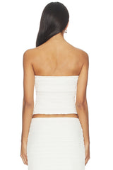 Adalee Ruffle Texture Strapless Top