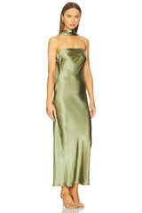 Angelina Neck Tie Maxi Dress