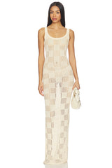 Breanna Crochet Shimmer Maxi Dress