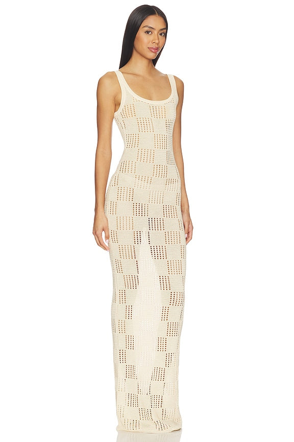 Breanna Crochet Shimmer Maxi Dress