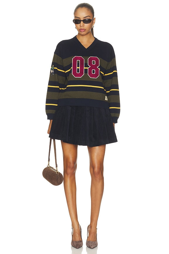 Mina Novelty Vneck Sweater