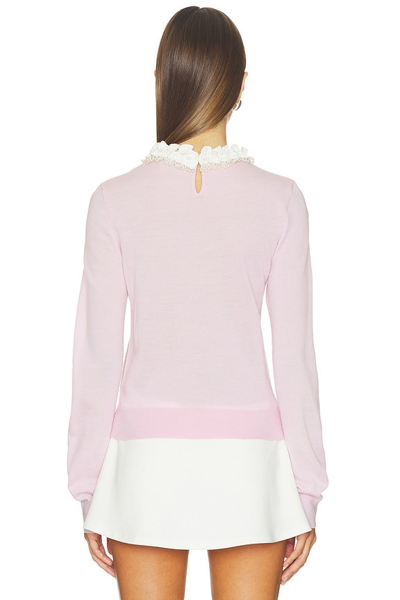 Pink Flower Light Knit Jumper