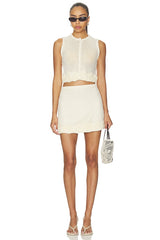 Cream Crochet Flower Knit Top