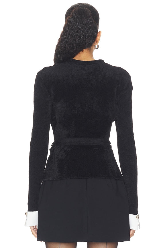 Black Chenille Knit Top