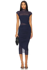 Tabitha Mesh Ruched Midi Dress