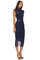 Tabitha Mesh Ruched Midi Dress