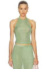 Minnie Metallic Knit Halter Top
