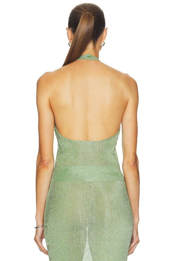 Minnie Metallic Knit Halter Top