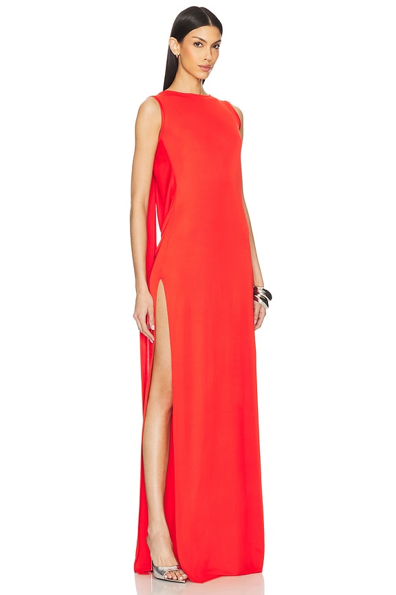 Floor Length Cowl Back Dress