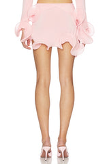 Wave Hem Bamboo Mini Skirt