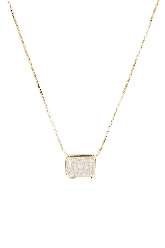 Emerald Cut Bezel Necklace