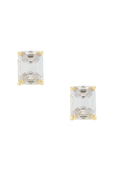 Emerald Cut Stud Earrings