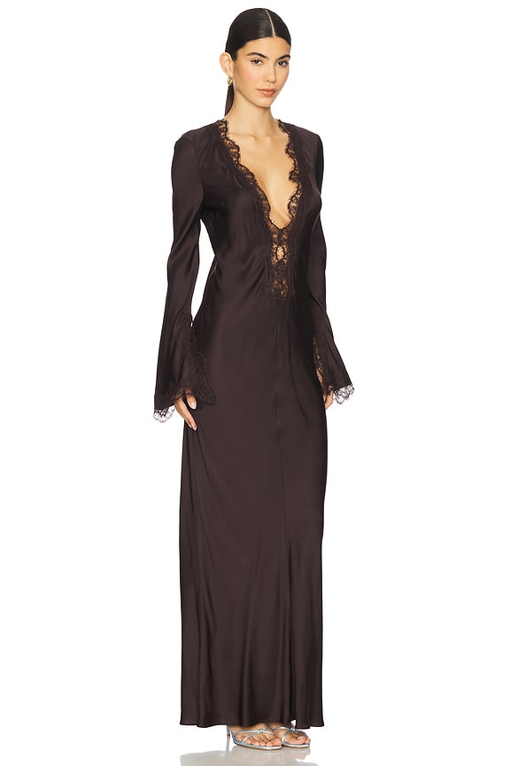 Allegra Lace Plunged Maxi Dress