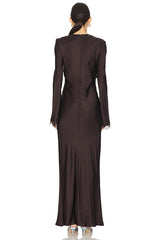 Allegra Lace Plunged Maxi Dress