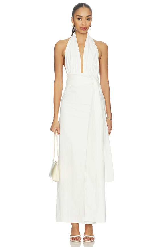Campbell Halter Plunged Maxi Dress