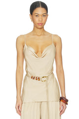Agnes Cowl Neck Tunic With Belt