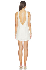 Ciao Mini Dress in White Eyelet Embroidery