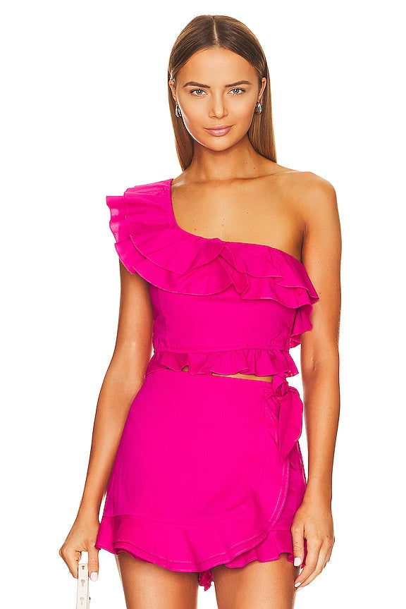 x REVOLVE Leni Ruffle Top