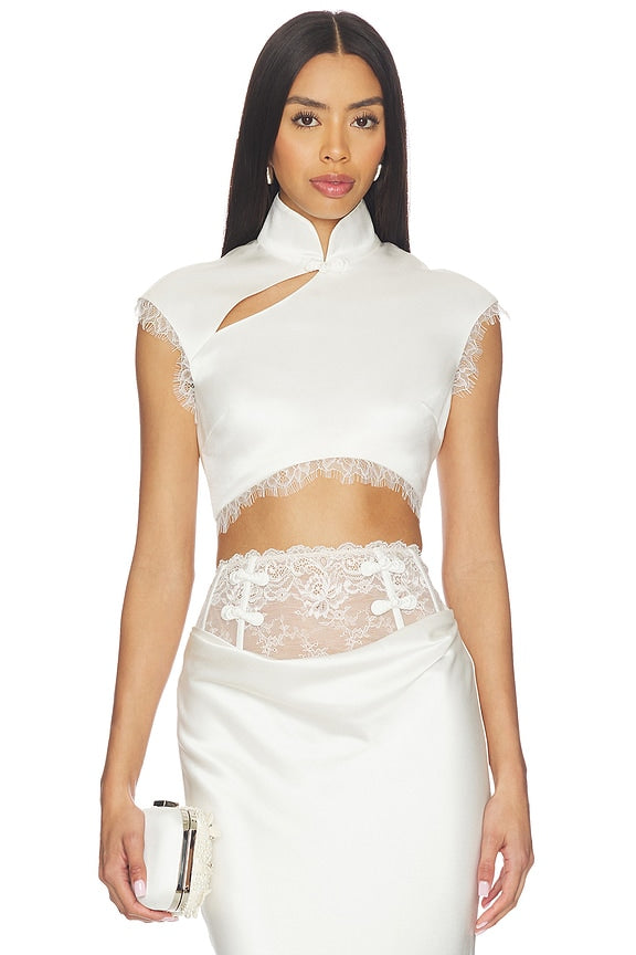 Lila Satin Top