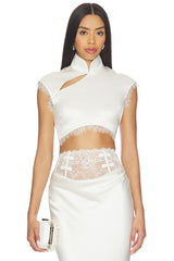Lila Satin Top