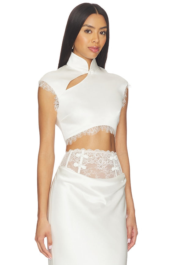 Lila Satin Top