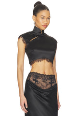 Lila Satin Top