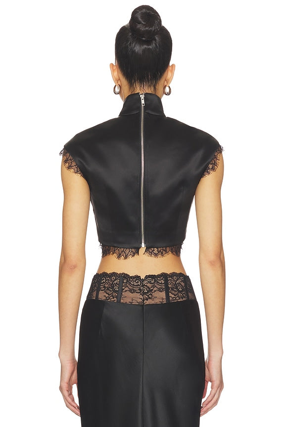 Lila Satin Top
