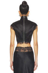 Lila Satin Top