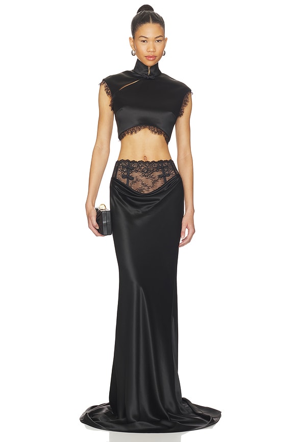 Lila Satin Top