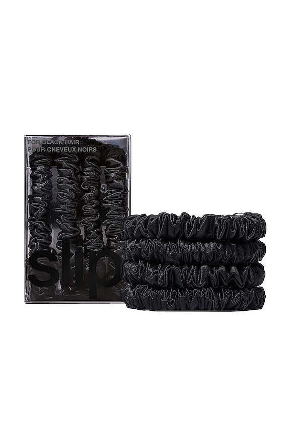 Skinny Scrunchies 4 Pack In Black