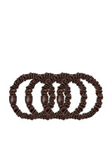 Skinny Scrunchies 4 Pack In Dark Brown