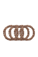 Skinny Scrunchies 4 Pack In Light Brown