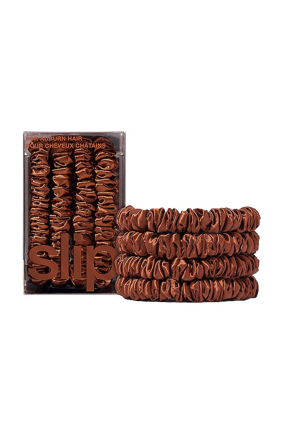 Skinny Scrunchies 4 Pack In Auburn